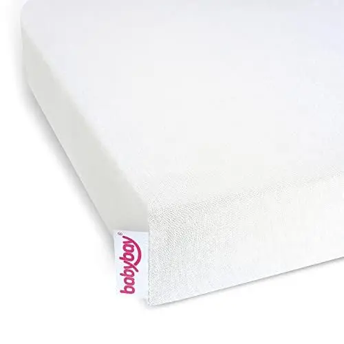 Produktbild: babybay Jersey Spannbetttuch Deluxe passend für die Modelle Maxi, Midi, Boxspring, Comfort und Comfort Plus, Off-White, 89 x 50 cm (1er Pack)