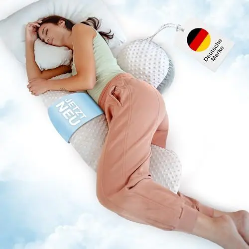 Produktbild: BabybeFun kompaktes Schwangerschaftskissen zum Schlafen gegen Rückenschmerzen - Extra Komfort Dank Verstellfunktion - Pregnancy Pillow - Waschbar - Flexible Füllung