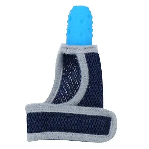 Produktbild: Baby-Beißhandschuhe, selbstberuhigende Schmerzlinderung Mitt Glove Stimulierendes Beißring-Spielzeug für Neugeborene(Blau)