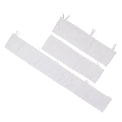 Produktbild: Babybettgitter Soft Pack, Babybettgitter aus Baumwollstoff, Weiche Stoßstange, Leitplanke, Kollisionsschutz, Reine Farbe, Geteilte Bettumrandung für Zuhause, Reisen (WHITE)