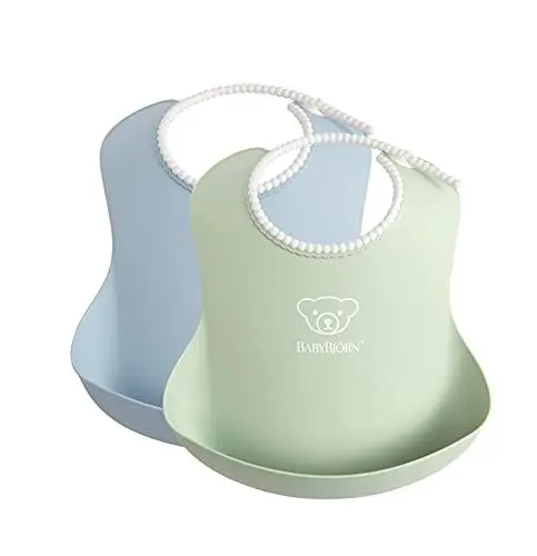Produktbild: BabyBjörn Lätzchen, 2er-pack, Blassgrün/Blassrosa