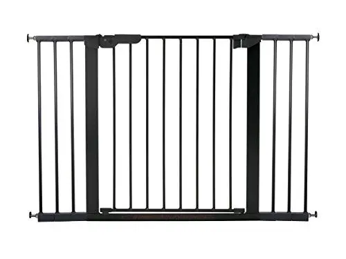 Produktbild: BabyDan Premier, extra breites Treppenschutzgitter zum Klemmen, 112-119,3 cm, Türschutzgitter/Absperrgitter/Babygitter/Sicherheitsgitter, Metall, Schwarz, Hergestellt in Dänemark (Hundegitter)