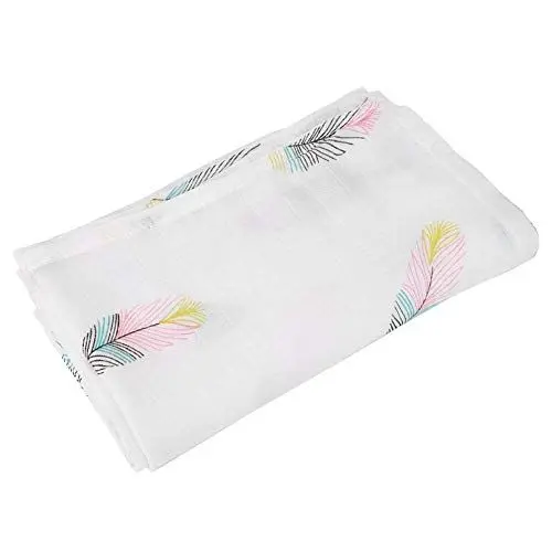 Produktbild: Shanrya Babydecke, Multifunktions-Dual-Layer, 130 x 110 cm, 70% Bambusfaser + 30% Baumwolle, Modisch, Baby Erstausstattung Neugeborene, Kuscheldecke für Kleinkinder, Kinderbett