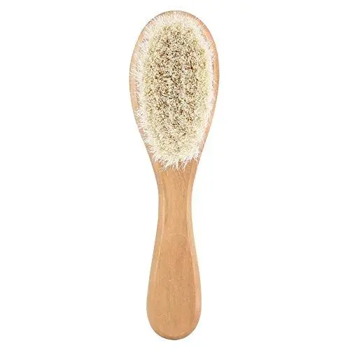 Produktbild: Baby-Haarbürste, Natürliches Ziegenhaar Baby-Kind-Kopfmassage-Pflegekamm mit Holzgriff