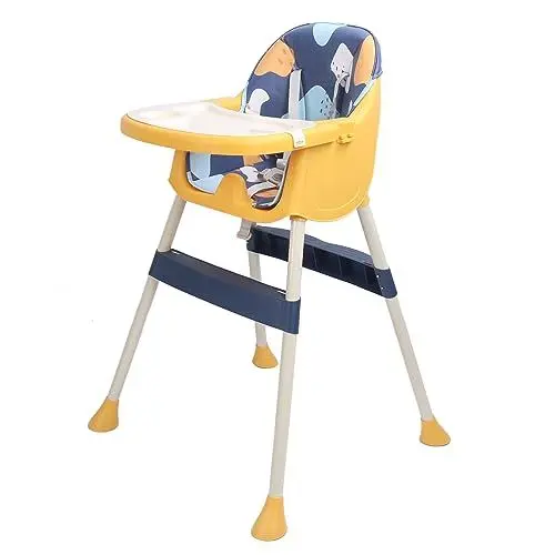 Produktbild: Babyhochstuhl, Höhenverstellbarer Babystuhl Zum Essen, Sicherer und Bequemer Baby-Essstuhl, Tragbarer Hochstuhl mit Sicherheitsgurt und Rutschfestem Fuß, 23,6 X 29,5 X 37 Zoll