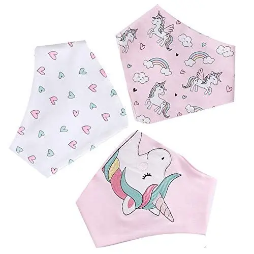 Produktbild: Baby-Lätzchen, Neugeborene, Tragbare Lätzchen Zum Sabbern und Zahnen, 3 Stück, Baumwolle, Baby-Sabber-Lätzchen, Cartoon-Muster, Baby-Lätzchen für Unisex, und Mädchen