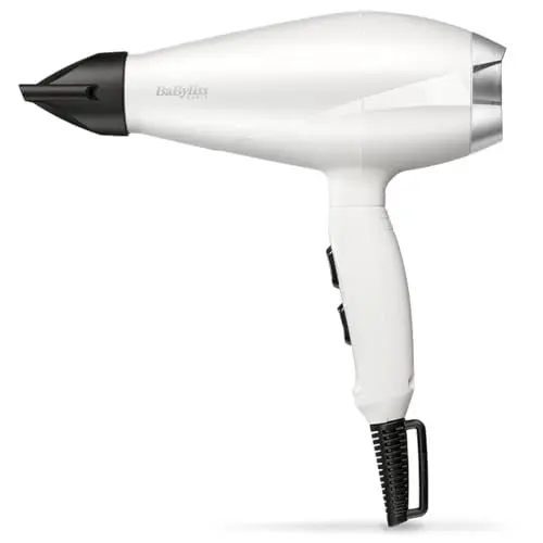 Produktbild: BaByliss Profi-Haartrockner Pro Speed mit leistungsstarken 2000W und 100 km/h, Föhn mit 2 Temperatur-/ 2 Geschwindigkeitsstufen und Kaltluftstufe, Made in Italy, 6704WE, matt weiß