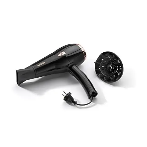 Produktbild: Babyliss Cordkeeper 2000 Ionic-Haartrockner D373E, einzigartige Kabeleinzugsfunktion Im Griff, 2000 Watt Schwarz