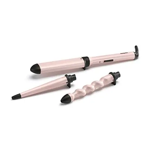 Produktbild: BaByliss Curl and Wave Trio Multistyler, Professioneller Lockenstab mit 3 Aufsätzen für Locken, Wellen und Beach Waves, soft pink, MS750E