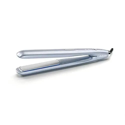 Produktbild: BaByliss Hydro Fusion Glätteisen – Dual-Ionen-Technologie, Anti-Frizz-Effekt, 5 Temperatureinstellungen, schnelles Aufheizen, automatische Abschaltung – Blau, ST573E