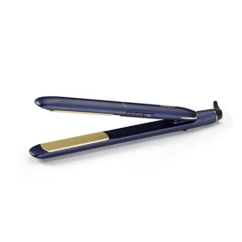 Produktbild: BaByliss Midnight Luxe Glätteisen - Titanium Ceramic Floating Plates für sanftes Gleiten, schnelles Aufheizen in 30 Sekunden, 3 Heizstufen bis zu 235°C, weltweit einsetzbar, 2516E