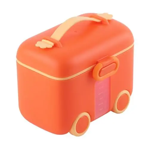 Produktbild: Baby-Milchpulver-Spender, Baby-Reise-Milchpulver-Box, Sichere Abdichtung, Feuchtigkeitsbeständig, Tragbarer Milchpulver-Aufbewahrungsspender mit Griff (ORANGE)