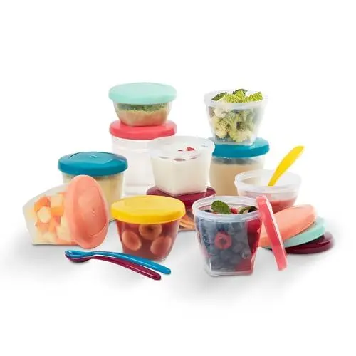 Produktbild: Babymoov Babybols Aufbewahrungsbehälter für Babynahrung, hermetischer Drehverschluss, 15-teilig (3x120 ml + 3x180 ml + 6x250 ml + 3 Löffel)