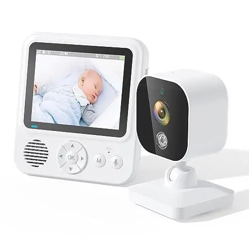 Produktbild: Babyphone, 2,8-Zoll-Bildschirm, HD-Smart-Wireless-Video-Babyphone-Kamera, Still-Timer, Nachtsicht, Zwei-Wege-Gespräch, Zum Füttern von Weinenden Babys (EU-Stecker 100-240 V)