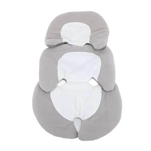 Produktbild: Babyschale-Einsatz, Hohles 3D-Universal-Autositz-Kopf-Körper-Stützkissen für Neugeborene, Umkehrbare und Verstellbare Baby-Kopfstütze für Kinderwagen, Schaukel (Grau weiß)