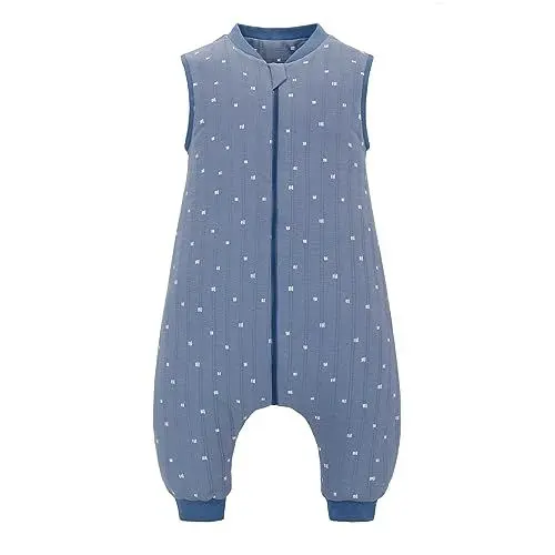 Produktbild: Baby-Schlafsack mit Beinen, 2,5 TOG, ärmellose tragbare Decke für Kinder, Unisex, 100% Baumwolle, Winter-Kleinkind-Schlafsack für Kleinkinder