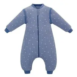 Produktbild: Baby-Schlafsack mit Beinen, 2,5 TOG, tragbare Kinderdecke mit abnehmbaren langen Ärmeln, Unisex, 100% Baumwolle, Winter-Kleinkind-Schlafsack für Kleinkinder