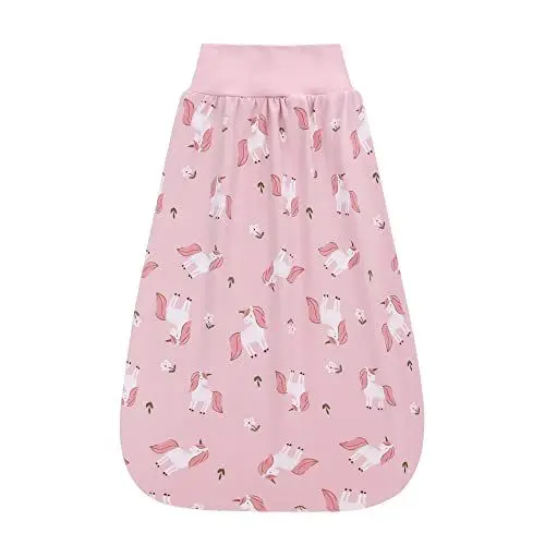 Produktbild: Babyschlafsack 0,5 Tog mit elastischem Bund, 100% Baumwolle, atmungsaktiver Babyschlafsack, Pucktücher, Unisex-Pyjama für Kleinkinder, Babys, Jungen und Mädchen von 0–12 Monaten