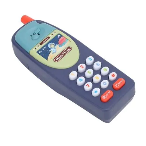 Produktbild: CHICIRIS Kleinkind-Telefonspielzeug, Baby-Telefonspielzeug, Pädagogisches Lernmusik-Handy, Kleinkind-Kindermodell für Praktisches Puzzlespiel (Dunkelblau)