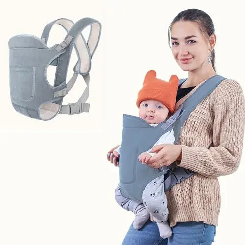 Produktbild: Babytrage Neugeborene Ab Geburt,Tragetuch Baby Neugeboren,Babytrage Ab Geburt,4-in-1 Babytrage mit 4 Tragepositionen,Einfach zu Tragen Gesicht in Gesicht nach für Säuglinge und Kleinkinder