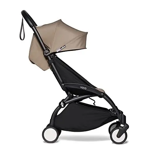 Produktbild: BABYZEN YOYO2 Kinderwagen (Kinderwagengestell Black und 6+ Textile Set Taupe) - Inklusive Gurt, Rückenlehne, Verdeckbügel, Schultergurt, Aufbewahrungstasche, Sitzpolster und farbgleichem Verdeck