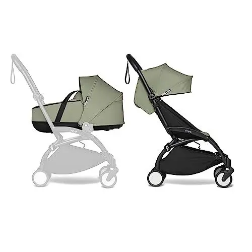Produktbild: BABYZEN YOYO2 Kompletter Kinderwagen - Inklusive YOYO Liegewanne (Olive), Kinderwagengestell (Black) & 6+ Textilset (Olive) - für Kleinkinder bis 22 kg