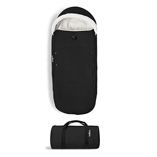 Produktbild: BABYZEN YOYO Fußsack, Black - Sherpa-Futter und Fleece-Kapuze mit Kordelzug hüllen das Baby in wohlige Wärme - Inklusive Tragetasche - Maschinenwaschbar