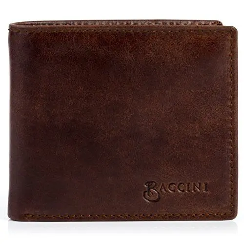 Produktbild: BACCINI EastWest Geldbeutel mit vielen Fächern mit RFID Schutz echt Leder - Brieftasche Leandro EastWest - Geldbörse Herrentasche mit - Ledertasche Herren braun handgefertigt