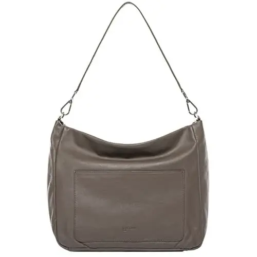 Produktbild: BACCINI Hobo Bag echt Leder - Beuteltasche REMI - Schultertasche Damentasche mit Schultergurt - Ledertasche Damen grau handgefertigt