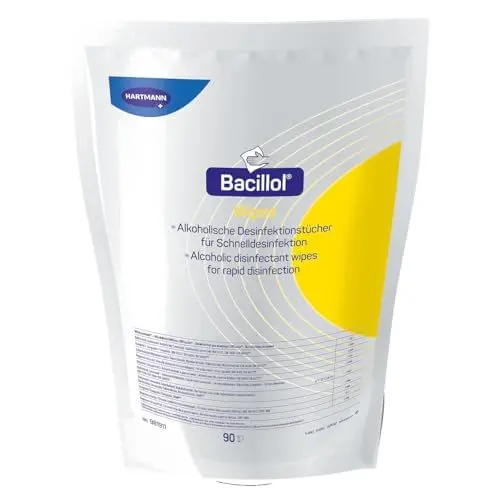 Produktbild: Bacillol Wipes Standbodenbeutel: Alkoholische Schnell-Desinfektionstücher für den Einsatz im Bacillol Wipes-Spender, 90 Tücher