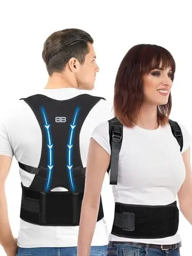 Produktbild: BACK BODYGUARD Hometrainer - Rücken Geradehalter für eine aufrechte Körperhaltung - Rückenstütze - Hometrainer zur Haltungskorrektur (Schwarz, 1M)