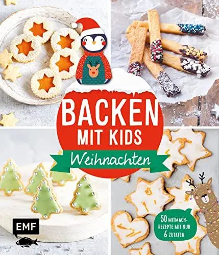Produktbild: Backen mit Kids (Kindern) – Weihnachten: 50 kinderleichte Mitmach-Rezepte für Plätzchen (Kekse), Baumkuchen, Bratäpfel und mehr
