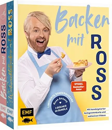 Produktbild: Backen mit Ross Antony (Limitierte Sonderausgabe mit handsignierter Autogrammkarte und exklusiven Videos): Über 100 Lieblingsrezepte für extra viel Backspaß: 2 Bücher im Bundle
