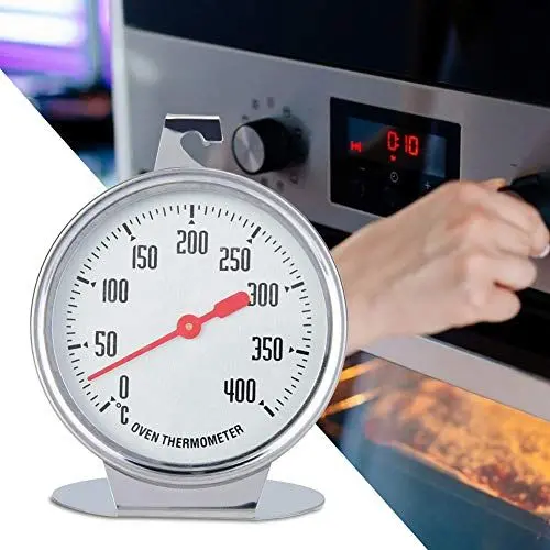 Produktbild: Backofenthermometer, Edelstahl Ofenthermometer Backofen-Thermometer mit Stand-Up-Zifferblatt Ø 7 cm mit Großem Ziffernblatt großes Messgerät Küchen-Backzubehör für Grillofen Grill