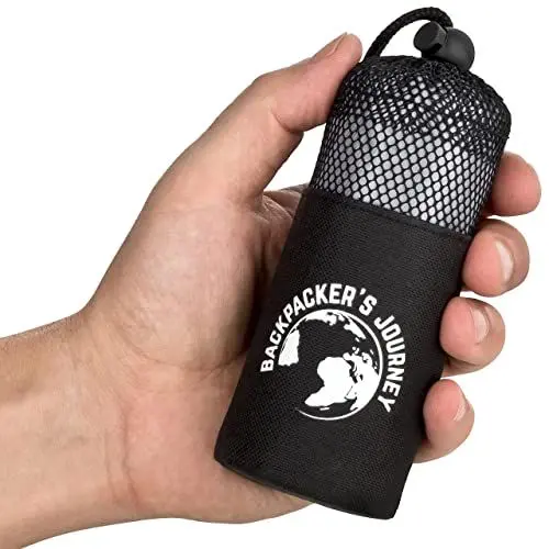 Produktbild: Backpacker's Journey Hüttenschlafsack (nur 168g), ultraleichter und platzsparender Reiseschlafsack aus Polyester. Ideal für Backpacking, Hostels und Hütten (90 cm, grau)