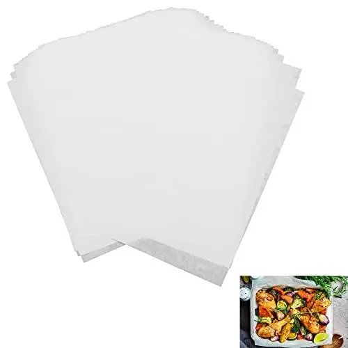Produktbild: Backpapier 100 Blatt, Joyfair Rechteckig Wasserdicht Fettdicht Antihaft Backpapier Zuschnitte, 40.3 x 30.2cm, Wachspapier Käsepapier für Burger, Pizza, Sandwiches, Fleisch - Weiß