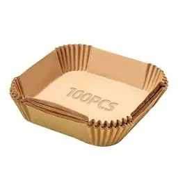 Produktbild: Backpapier Air fryer, Quadrat 100 Stück Antihaft-Einweg-Luftfritteusen Pergamentpapier für Heißluftfritteuse Bratpfanne Ofen Heißluftfritteuse Bratpfanne(7.9in)