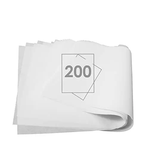 Produktbild: Backpapier Zuschnitte, Joyfair 200 Blatt Rechteckig Wasserdicht Fettdicht Antihaft Wachspapier, 33 x 23.3cm, Backen Pergamentpapier für Pizza/Burger/Käse/Kuchen/Fleisch - Weiß