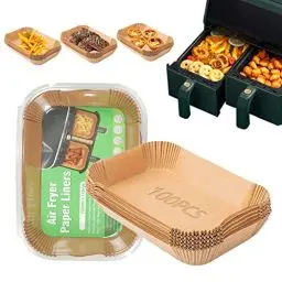 Produktbild: Backpapier für Heißluftfritteuse 22 * 14cm, 100 Stück Airfryer Backpapier für Ninja Food Dual Air Fryer, Air Fryer Baking Paper,Heissluftfritteuse Papier,Kompatibel mit Ninja AF300EU AF400EU