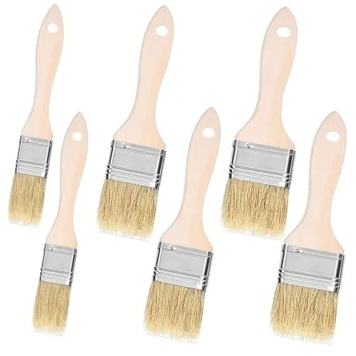 Produktbild: Backpinsel 6 Stück BBQ Pinsel, Naturfaser Grillpinsel,Heitzebeständige Backpinsel Holz, Küchenpinsel Naturborsten für Backen Kochen Grillen (Style 1)
