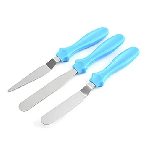 Produktbild: Backspatel Set 2 Versetzte Und 1 Gerader Zuckergussspatel Abgewinkelter Edelstahl Kuchenspatel Kuchendekorations Zuckergussspatel Kuchenglätter Werkzeug Für Zuckerguss