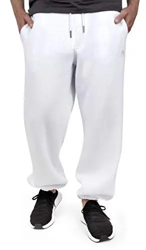 Produktbild: BACKSPIN Sportswear Jogginghose Herren & Damen Weiß I Warme Unisex Jogging-Hose weit geschnitten mit 70% Baumwolle I Sweatpants kuschelig Freizeithose