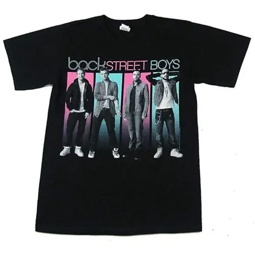 Produktbild: Backstreet Boys Line Up Names Mens T Shirt Tour Size L