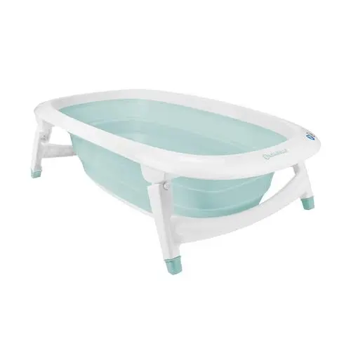 Produktbild: Badabulle Faltbare Babybadewanne - Ultrakompakt - 35L - Rutschfeste Füße - Abflussstopfen & Temperaturanzeige - Griff zum Transportieren & Trocknen