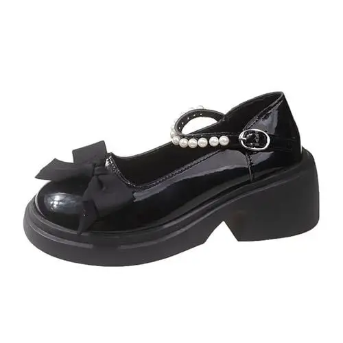Produktbild: Bade Kinder Damen-Zehentrenner Damen Bade Damen Zehentrenner Damen Adiletten Modische Sandalen mit Schleife und Dicker Sohle sowie dickem Absatz für Damen Bade Damen Zehentrenner Damen (Black, 36)