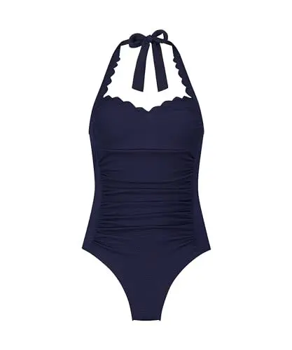 Produktbild: Badeanzug Shaping Halter Scallop - Navy - 36