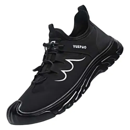 Produktbild: Badelatschen Herren 43 Anzugschuhe Herren Schwarz Modische Herren-Sportschuhe für Frühjahr und , flache Unterseite, leichtes, atmungsaktives Mesh, zum Clogs & Pantoletten FüR Herren (Black, 42)