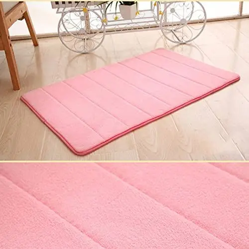 Produktbild: Badematte, Memory-Schaum, extra saugfähig, rutschfest, schnell trocknend, maschinenwaschbar, mit Gummi-Rückseite, 60 x 90 cm, Rosa