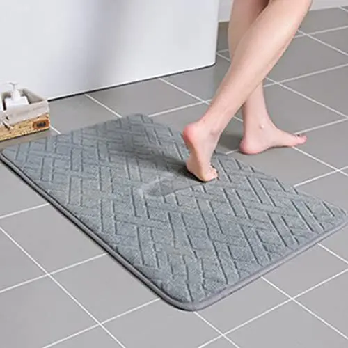 Produktbild: Badematte, Memory-Schaum, extra saugfähig, rutschfest, schnell trocknend, maschinenwaschbar, mit Gummi-Rückseite, luxuriös, sanfter Badteppich, 50 x 120 cm, Grün