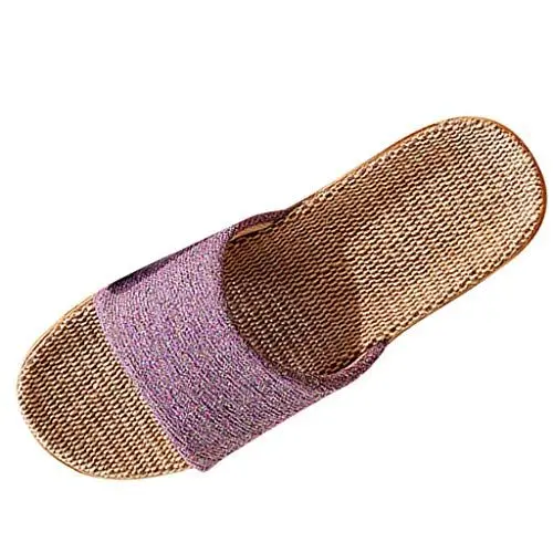 Produktbild: Badeschuhe 47 Herren Pantoletten Plateau Damen Casual Slip Leinen Slides Indoor Hausschuhe Strandschuhe Ortho Slipper Damen Slipper & Mokassins Für Damen (Purple, 37-38)